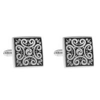 Cufflinks Brass Square plated Hand-Painted Enamel Glaze & Unisex nickel lead & cadmium free 18mm Sold By Pair