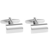 Cufflinks, Brass, Column, silver color plated, Unisex, nickel, lead & cadmium free, 15x8mm, Sold By Pair