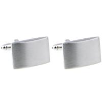 Cufflinks Brass Rectangle silver color plated Unisex nickel lead & cadmium free 20mm Sold By Pair