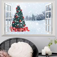 3D Wall Stickers PVC Plastic Rectangle adhesive & Christmas jewelry & waterproof Sold By Set