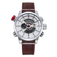 Cowhide, with Glass & Stainless Steel, plated, Life water resistant & for man, more colors for choice, 50x17mm, Length:Approx 9 Inch, Sold By PC