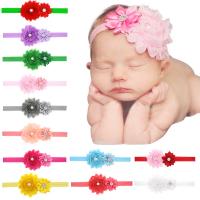Headband, Cloth, with Chiffon, for children, more colors for choice, 9.5x6.5cm, Sold By PC