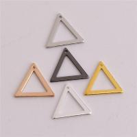 Brass Jewelry Pendants, Triangle, plated, Random Color, nickel, lead & cadmium free, 8x0.6mm, Hole:Approx 0.7mm, 100PCs/Bag, Sold By Bag