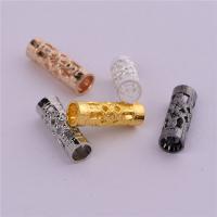 Brass Tube Beads, Round Tube, plated, Random Color, nickel, lead & cadmium free, 12.70x4x0.40mm, 100PCs/Bag, Sold By Bag