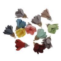 Tibetan Style Flower Pendants, Velveteen Cord, with Tibetan Style, more colors for choice, 17x24mm, Hole:Approx 1mm, 200PCs/Bag, Sold By Bag