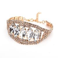 Zinc Alloy Bracelet plated for woman & with rhinestone lead & cadmium free 220mm Sold Per Approx 8.5 Inch Strand