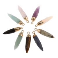 Gemstone Pendants Jewelry, mixed, 6x25mm, Hole:Approx 1mm, 10PCs/Bag, Sold By Bag