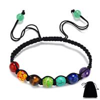 Gemstone Woven Ball Bracelets, with Nylon Cord, Unisex & adjustable, nickel, lead & cadmium free, 8mm, Sold Per Approx 12 Inch Strand