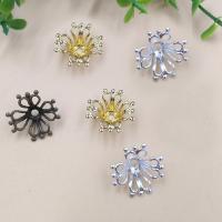 Brass Bead Cap, Flower, plated, more colors for choice, nickel, lead & cadmium free, 17x6mm, Hole:Approx 2mm, 100PCs/Bag, Sold By Bag