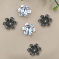 Messing Perlenkappe, Blume, plattiert, keine, frei von Nickel, Blei & Kadmium, 13mm, Bohrung:ca. 1.5mm, 100PCs/Tasche, verkauft von Tasche