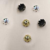 Capuchon pour perle en laiton, fleur, Placage, plus de couleurs à choisir, protéger l'environnement, sans nickel, plomb et cadmium, 8mm, Trou:Environ 1.5mm, 200PC/sac, Vendu par sac
