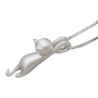 Brass Necklace with Velvet box Cat platinum plated box chain & for woman nickel lead & cadmium free Sold Per Approx 18 Inch Strand