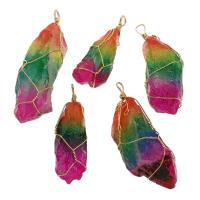 Quartz Gemstone Pendants with Zinc Alloy plated druzy style - Approx 5mm Sold By PC