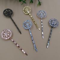 Hair Clip Findings Brass with Iron Flower plated nickel lead & cadmium free 20mm Sold By Bag