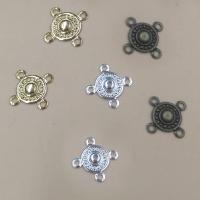 Brass Jewelry Connector Flat Round plated 2/2 loop nickel lead & cadmium free 8mm Approx 1.5mm Sold By Bag