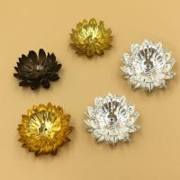 Messing Perlenkappe, Blume, plattiert, keine, frei von Nickel, Blei & Kadmium, 30mm, Bohrung:ca. 1.5mm, 100PCs/Tasche, verkauft von Tasche