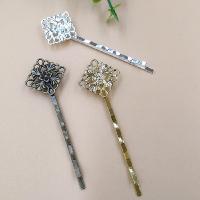 Hair Clip Findings, Brass, with Iron, Rhombus, plated, more colors for choice, nickel, lead & cadmium free, 15mm, 100PCs/Bag, Sold By Bag