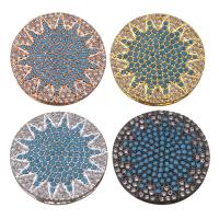 Perles cubes en laiton zircon Micro Pave, Plat rond, Placage, pavé de micro zircon, plus de couleurs à choisir, 20x20x3.50mm, Trou:Environ 0.8mm, 5PC/lot, Vendu par lot