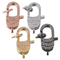Brass Lobster Clasp plated with connector bar & micro pave cubic zirconia Approx 2.5mm 1mm Sold By Lot