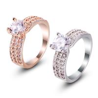 Cubic Zircon Brass Finger Ring plated & for woman & with cubic zirconia nickel lead & cadmium free Sold By PC