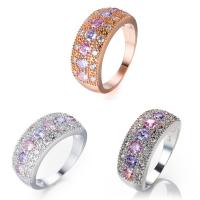 Cubic Zircon Brass Finger Ring, plated, different size for choice & for woman & with cubic zirconia, more colors for choice, nickel, lead & cadmium free, Sold By PC