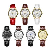 Cowhide with zinc alloy dial & Glass plated Life water resistant & adjustable & for woman 14mm Length Approx 8.2 Inch Sold By PC