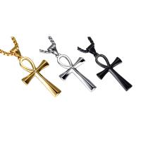 Stainless Steel Cross Pendants, Ankh Cross, plated, more colors for choice, 25x44mm, Hole:Approx 3-5mm, Sold By PC