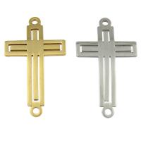 Stainless Steel Connector, Cross, plated, 1/1 loop, more colors for choice, nickel, lead & cadmium free, 17x30x1mm, Hole:Approx 1mm, 50PCs/Bag, Sold By Bag