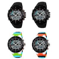 Мужские ювелирные часы SKmei®, Силикон, с Стеклянный & нержавеющая сталь, Много цветов для выбора, 48x44mm, длина:Приблизительно 8 дюймовый, продается PC