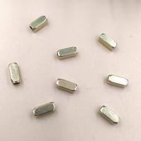 Perles bijoux en laiton, rectangle, Placage de couleur argentée, protéger l'environnement, sans nickel, plomb et cadmium, 2.5x6mm, Trou:Environ 2.5mm, 100PC/sac, Vendu par sac