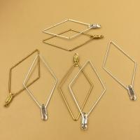Brass Earring Drop Component Rhombus plated nickel lead & cadmium free Approx 1mm Sold By Bag