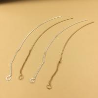 Brass Earring thread, plated, more colors for choice, nickel, lead & cadmium free, 67mm, 100PCs/Bag, Sold By Bag