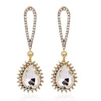 Crystal Earrings Zinc Alloy with Crystal stainless steel post pin plated for woman & faceted lead & cadmium free Sold By Pair