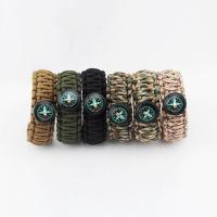 Bracelets de survie, corde en nylon, avec allume-feu & avec boussole & unisexe, plus de couleurs à choisir, 25mm, Vendu par Environ 8.5 pouce brin
