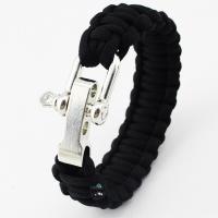 Survival Bracelets, Nylon Cord, Tibetan Style Screw Pin Shackle, Unisex, more colors for choice, 25mm, Sold Per Approx 8.5 Inch Strand