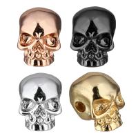 Brass Jewelry Beads, Skull, plated, more colors for choice, 8x9x11mm, Hole:Approx 2mm, 20PCs/Lot, Sold By Lot