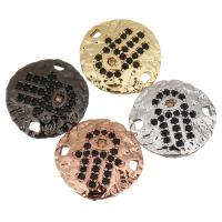 Brass Jewelry Connector, Hamsa, plated, micro pave cubic zirconia & 1/1 loop, more colors for choice, 15x14x2mm, Hole:Approx 2mm, 20PCs/Lot, Sold By Lot