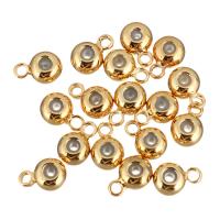 Messing Stiftöse Perlen, mit Gummi Earnut, Kreisring, vergoldet, 4x6x3mm, Bohrung:ca. 1mm, 0.5mm, 100PCs/Menge, verkauft von Menge