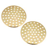 Brass Jewelry Connector, Flat Round, real gold plated, multihole & different size for choice, Hole:Approx 1.2mm, 100PCs/Lot, Sold By Lot