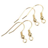 Brass Earring Hook real gold plated with loop Approx 2.2mm Sold By Lot