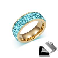 Unisex-Finger-Ring, Titanstahl, mit Ton, Kreisring, goldfarben plattiert, verschiedene Größen vorhanden, 7mm, verkauft von PC