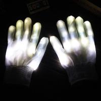 Gants, Nylon, main, Bijoux d'Halloween & LED, blanc, 230mm, Vendu par paire
