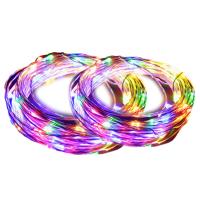 PVC Plastic LED Christmas Light, with brass wire, 20 lights & Christmas jewelry, more colors for choice, 200cm, 2Strand/Bag, Sold By Bag