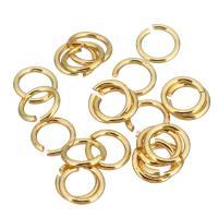 Messing geöffnete Sprung -Ring-, Kreisring, vergoldet, 4x0.50mm, Bohrung:ca. 2.8mm, 50PCs/Menge, verkauft von Menge