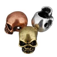 Brass Jewelry Beads, Skull, plated, more colors for choice, 8x9x12.50mm, Hole:Approx 2mm, 20PCs/Lot, Sold By Lot