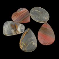 Pendentifs quartz naturel, rouge de cerise, mélangé, 36x47x6mm-37x56x6mm, Trou:Environ 2mm, 5PC/sac, Vendu par sac