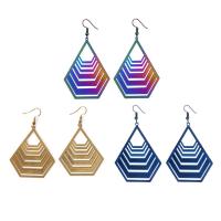 Stainless Steel Drop Earring, iron earring hook, plated, with painted & for woman, more colors for choice, nickel, lead & cadmium free, 52x42mm, Sold By Pair