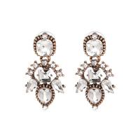Crystal Earrings Zinc Alloy with Crystal antique copper color plated for woman & faceted nickel lead & cadmium free Sold By Pair