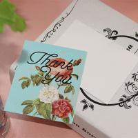 Greeting Card Paper Rectangle with letter pattern & with flower pattern Sold By Bag