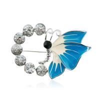 Rhinestone Brooch Zinc Alloy platinum color plated for woman & enamel & with rhinestone lead & cadmium free Sold By PC